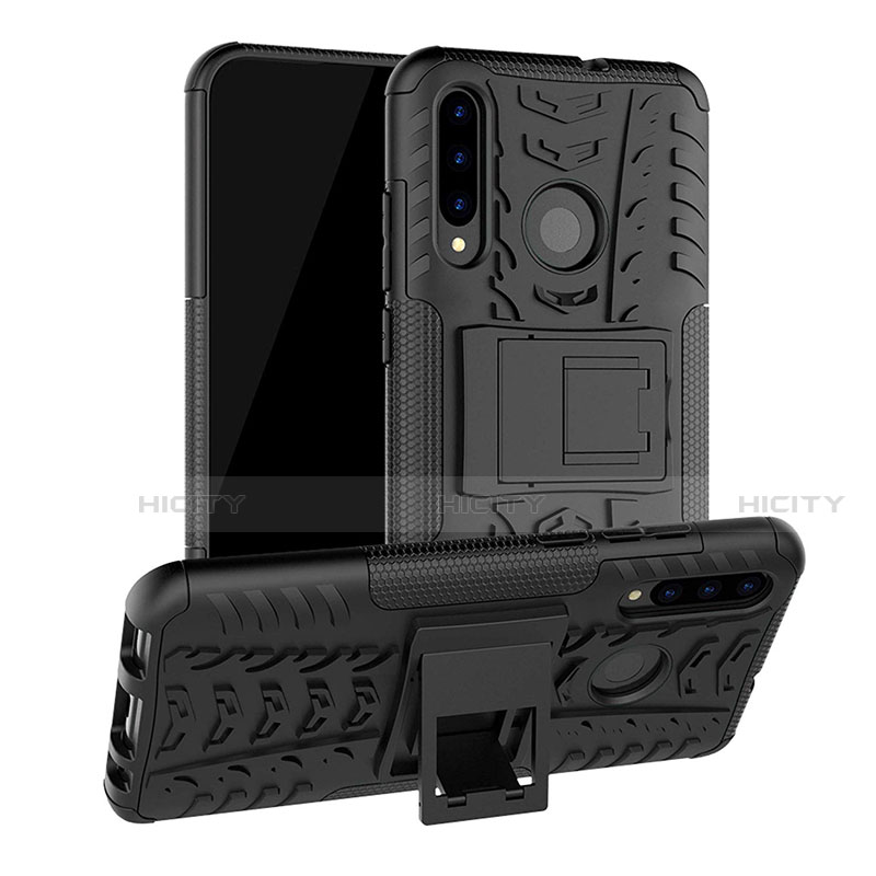 Silikon Hülle Handyhülle und Kunststoff Schutzhülle Tasche mit Ständer R03 für Huawei P Smart+ Plus (2019)