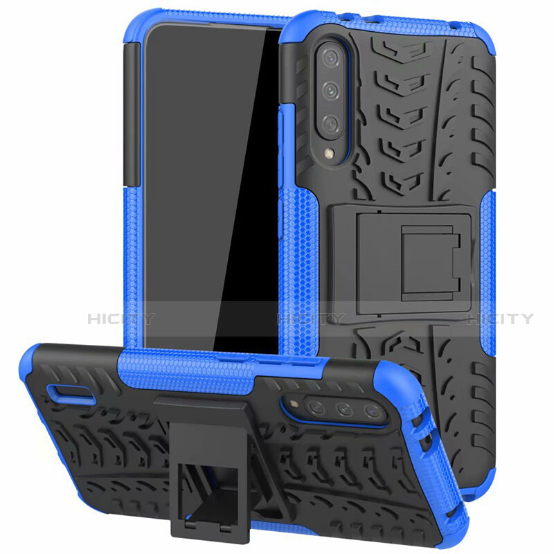 Silikon Hülle Handyhülle und Kunststoff Schutzhülle Tasche mit Ständer R04 für Xiaomi Mi A3 groß