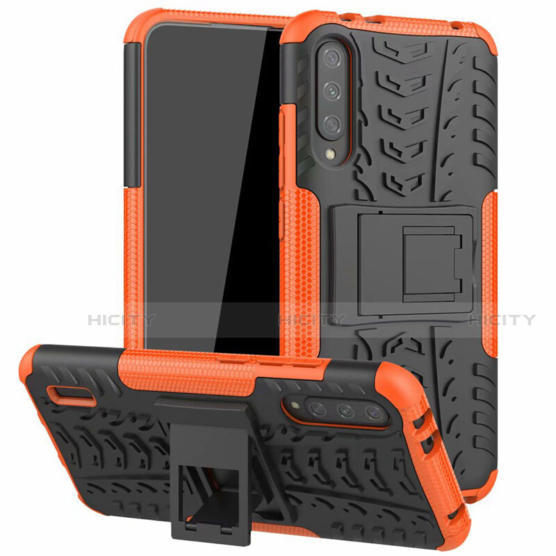 Silikon Hülle Handyhülle und Kunststoff Schutzhülle Tasche mit Ständer R04 für Xiaomi Mi A3