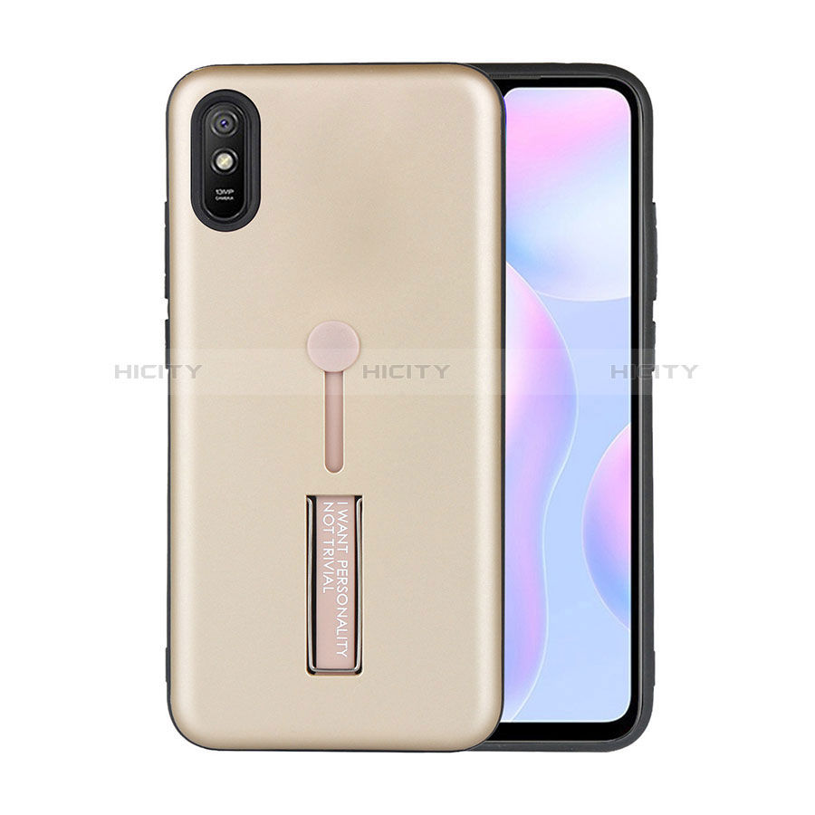 Silikon Hülle Handyhülle und Kunststoff Schutzhülle Tasche mit Ständer R05 für Xiaomi Redmi 9A groß