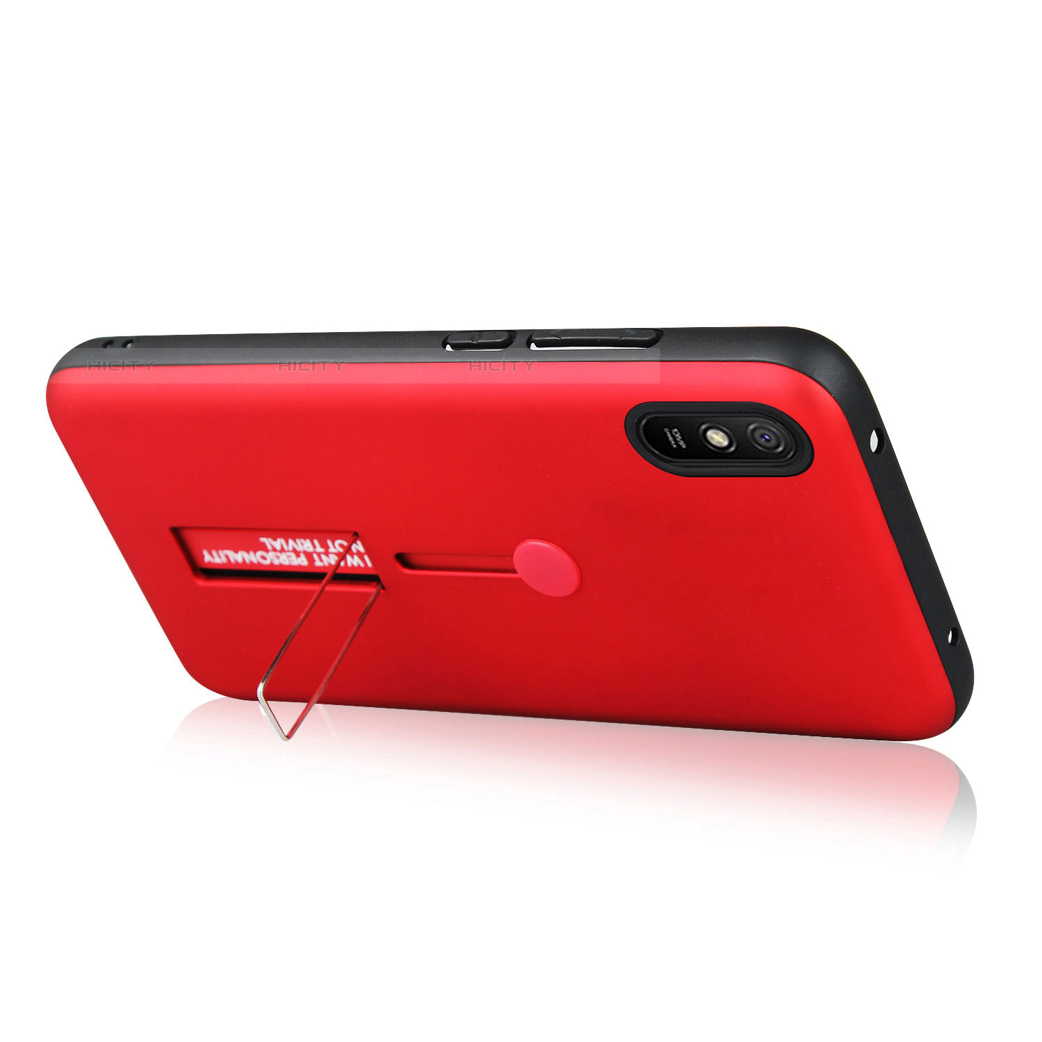 Silikon Hülle Handyhülle und Kunststoff Schutzhülle Tasche mit Ständer R05 für Xiaomi Redmi 9i groß