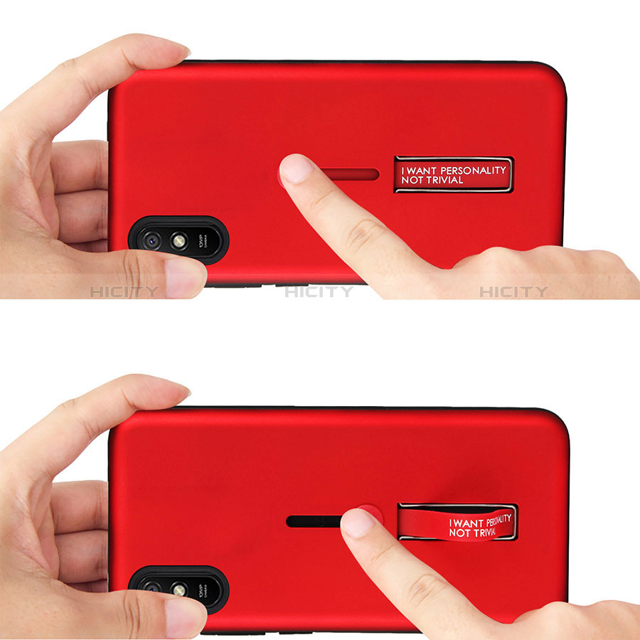 Silikon Hülle Handyhülle und Kunststoff Schutzhülle Tasche mit Ständer R05 für Xiaomi Redmi 9i