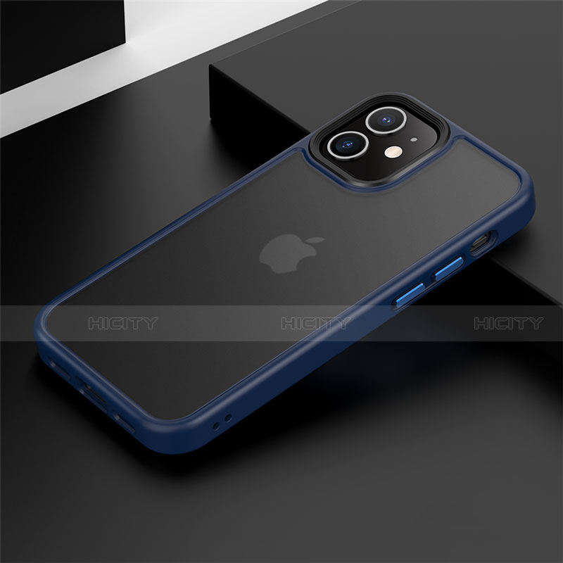 Silikon Hülle Handyhülle und Kunststoff Schutzhülle Tasche N01 für Apple iPhone 12 Blau