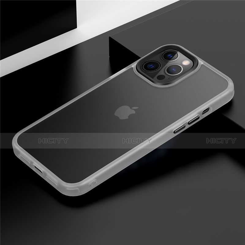 Silikon Hülle Handyhülle und Kunststoff Schutzhülle Tasche N01 für Apple iPhone 12 Pro Max Weiß