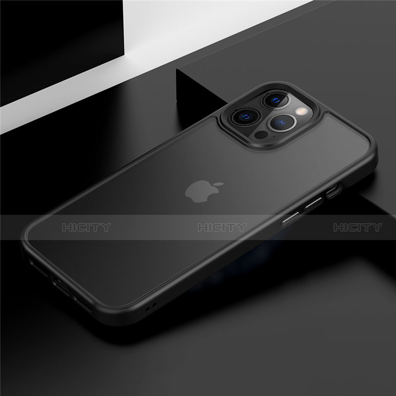 Silikon Hülle Handyhülle und Kunststoff Schutzhülle Tasche N01 für Apple iPhone 12 Pro Schwarz