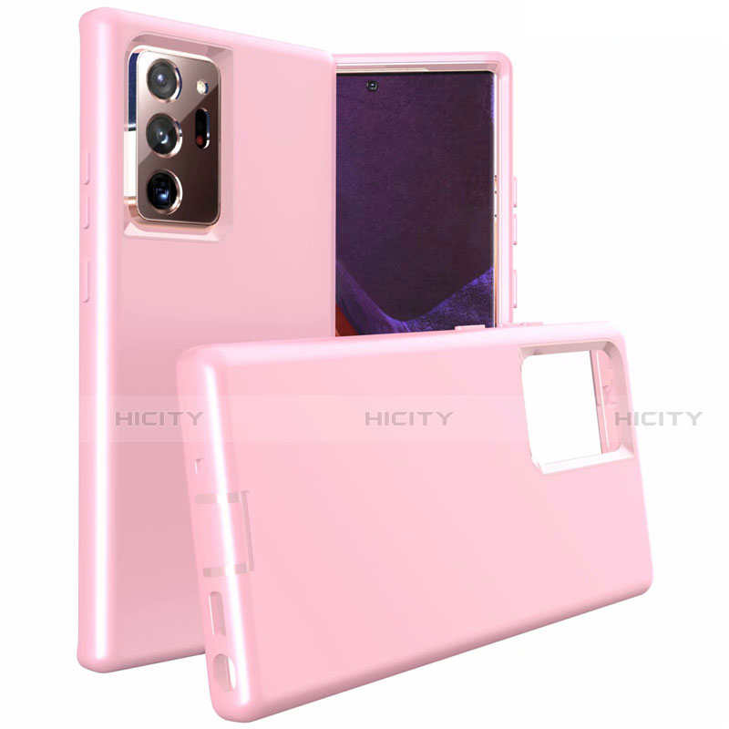 Silikon Hülle Handyhülle und Kunststoff Schutzhülle Tasche N02 für Samsung Galaxy Note 20 Ultra 5G Rosa