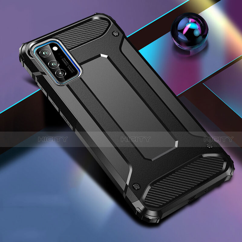 Silikon Hülle Handyhülle und Kunststoff Schutzhülle Tasche R01 für Huawei Honor V30 5G Schwarz Plus