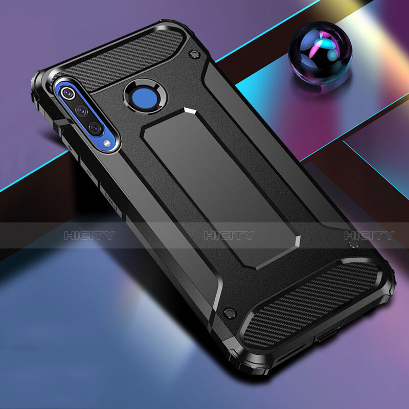 Silikon Hülle Handyhülle und Kunststoff Schutzhülle Tasche R01 für Huawei P30 Lite New Edition Schwarz