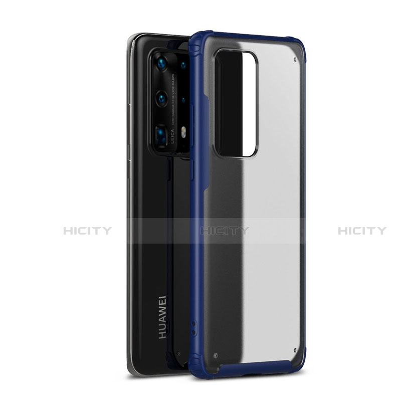 Silikon Hülle Handyhülle und Kunststoff Schutzhülle Tasche R01 für Huawei P40 Pro+ Plus Blau