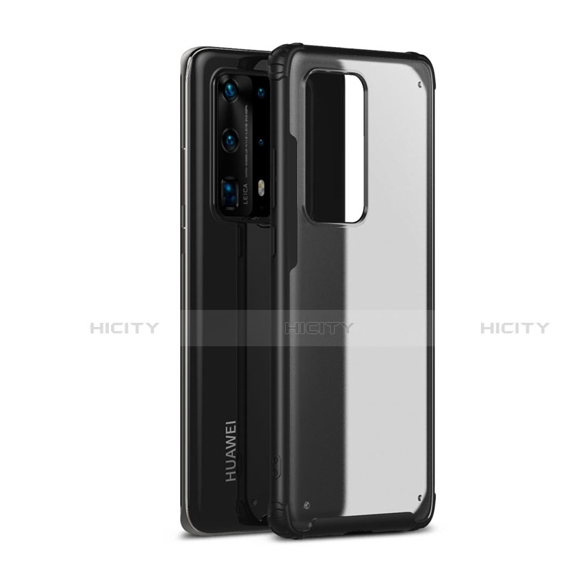 Silikon Hülle Handyhülle und Kunststoff Schutzhülle Tasche R01 für Huawei P40 Pro+ Plus Schwarz