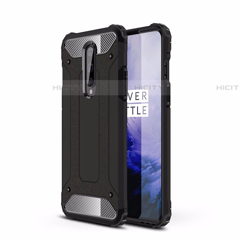 Silikon Hülle Handyhülle und Kunststoff Schutzhülle Tasche R01 für OnePlus 8 Schwarz Plus