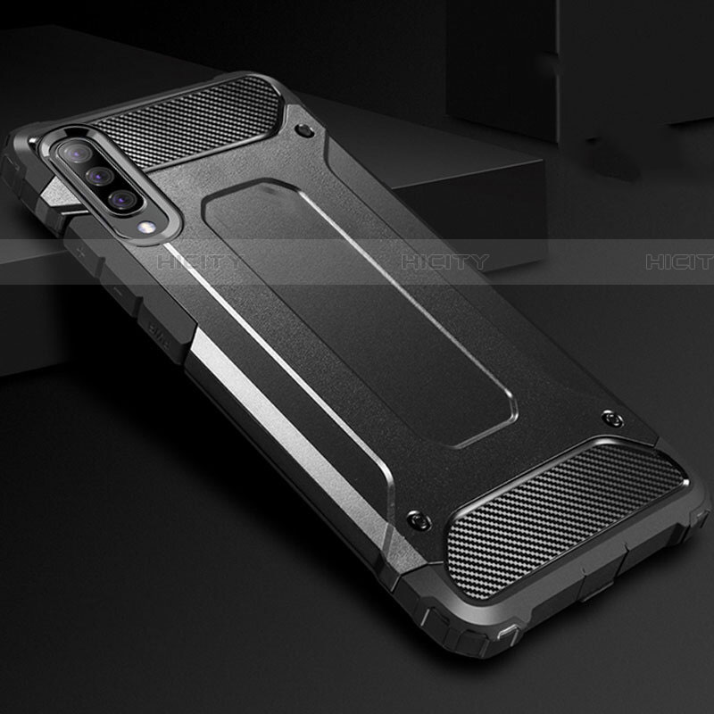 Silikon Hülle Handyhülle und Kunststoff Schutzhülle Tasche R01 für Samsung Galaxy A90 5G Schwarz