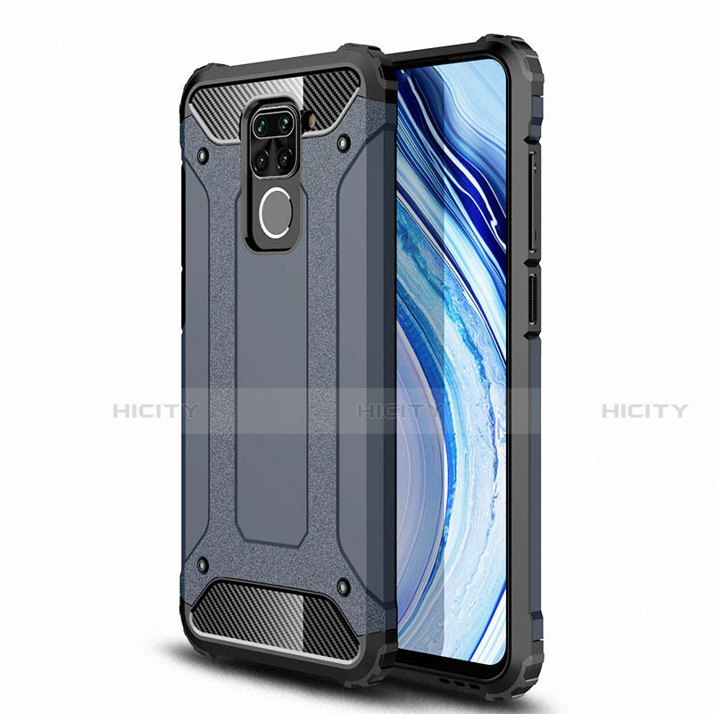 Silikon Hülle Handyhülle und Kunststoff Schutzhülle Tasche R01 für Xiaomi Redmi Note 9 Blau