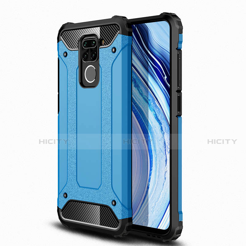 Silikon Hülle Handyhülle und Kunststoff Schutzhülle Tasche R01 für Xiaomi Redmi Note 9 Hellblau