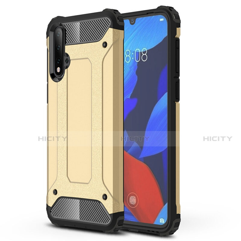 Silikon Hülle Handyhülle und Kunststoff Schutzhülle Tasche R02 für Huawei Nova 5 Gold