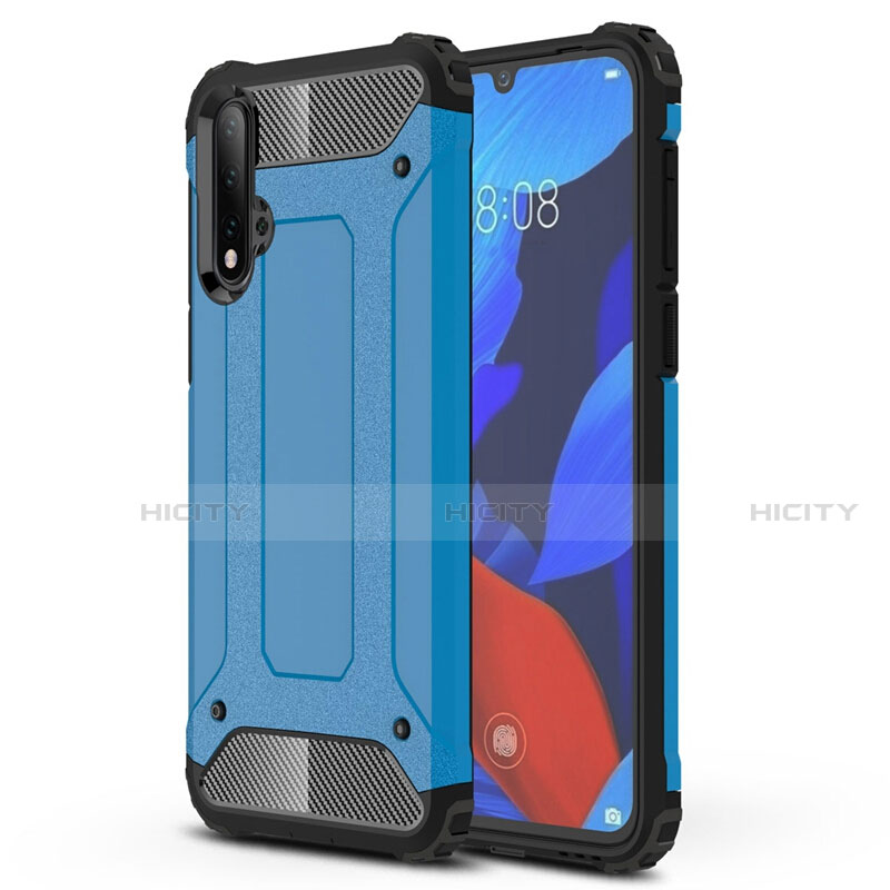 Silikon Hülle Handyhülle und Kunststoff Schutzhülle Tasche R02 für Huawei Nova 5 Hellblau