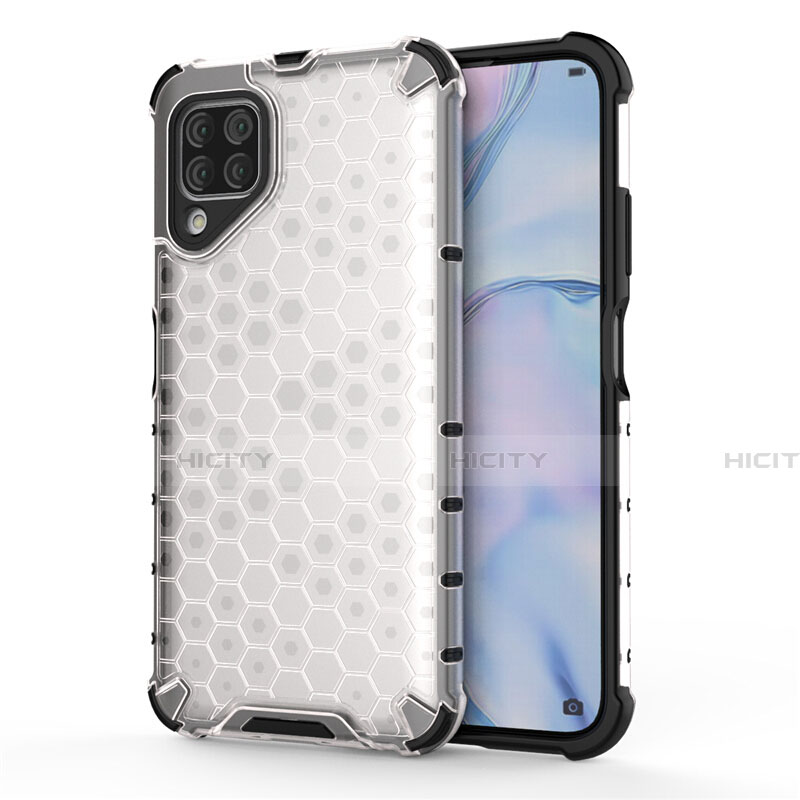 Silikon Hülle Handyhülle und Kunststoff Schutzhülle Tasche R02 für Huawei Nova 7i Weiß Plus