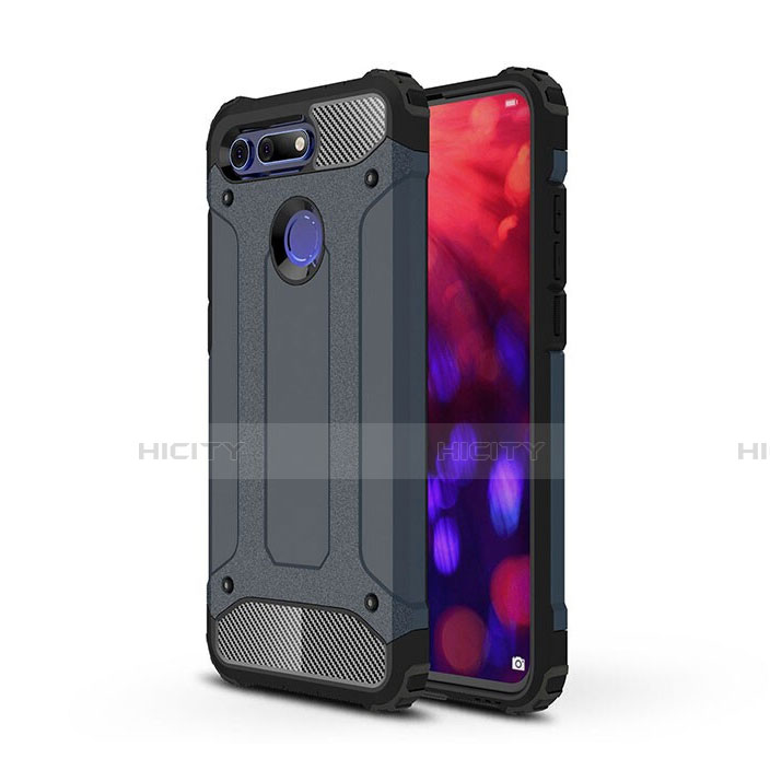 Silikon Hülle Handyhülle und Kunststoff Schutzhülle Tasche R03 für Huawei Honor V20 Grau