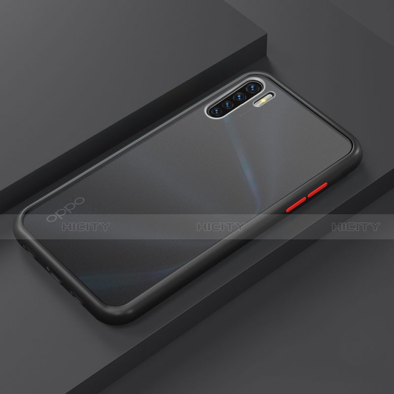 Silikon Hülle Handyhülle und Kunststoff Schutzhülle Tasche R03 für Oppo A91 Schwarz