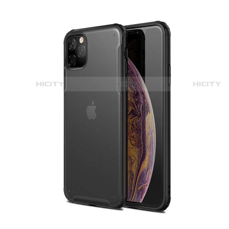 Silikon Hülle Handyhülle und Kunststoff Schutzhülle Tasche T01 für Apple iPhone 11 Pro Schwarz