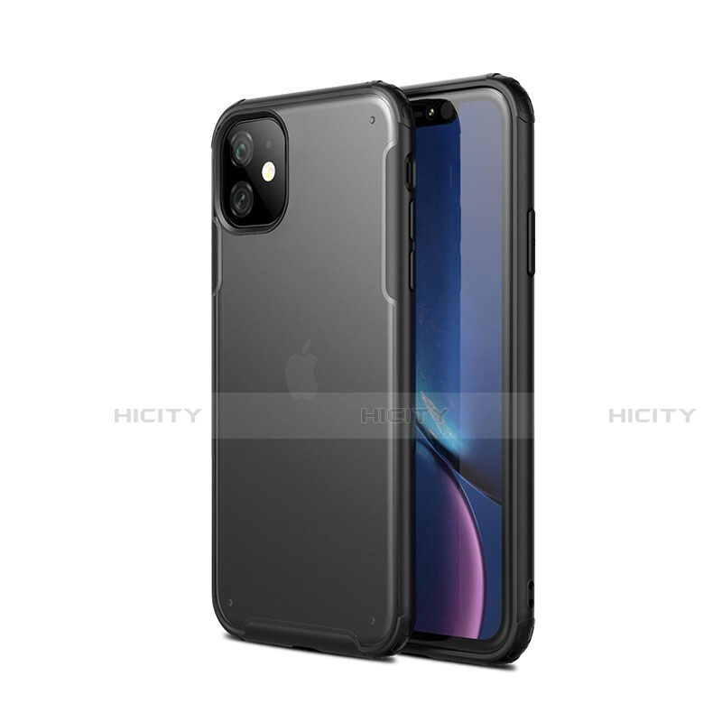 Silikon Hülle Handyhülle und Kunststoff Schutzhülle Tasche T01 für Apple iPhone 11 Schwarz Plus