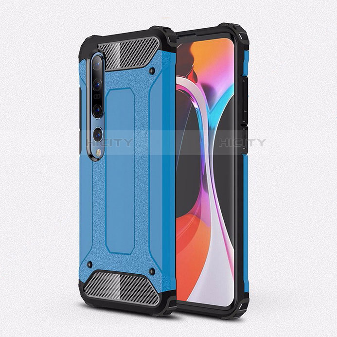 Silikon Hülle Handyhülle und Kunststoff Schutzhülle Tasche U01 für Xiaomi Mi 10 Hellblau Plus