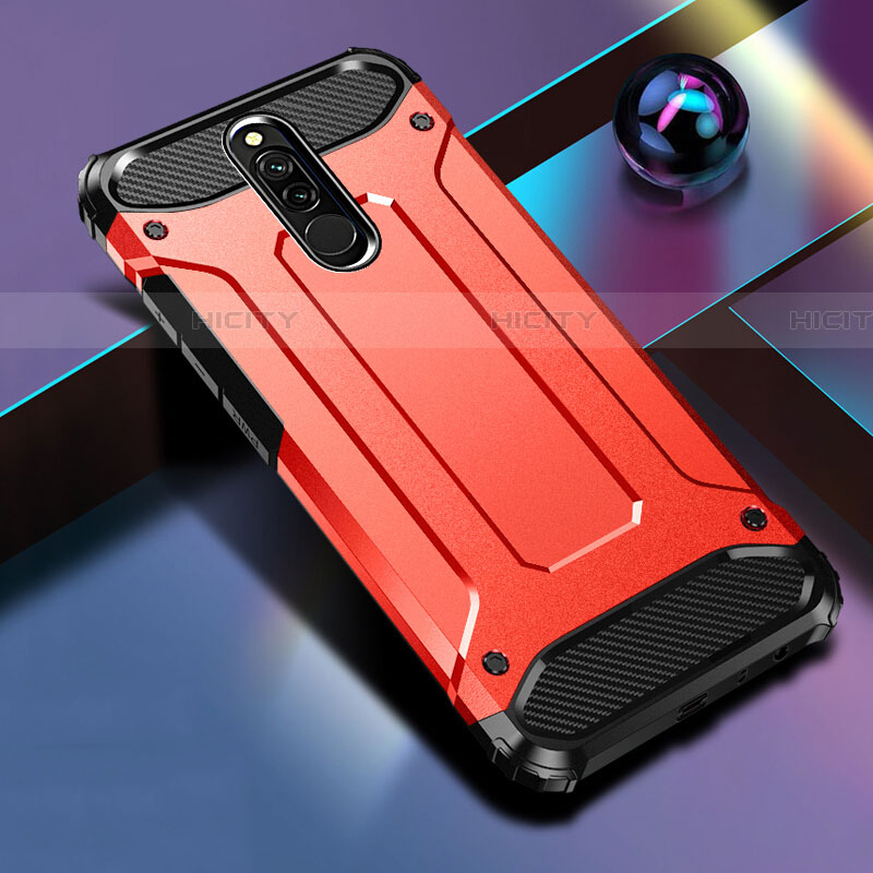 Silikon Hülle Handyhülle und Kunststoff Schutzhülle Tasche U01 für Xiaomi Redmi 8 Rot