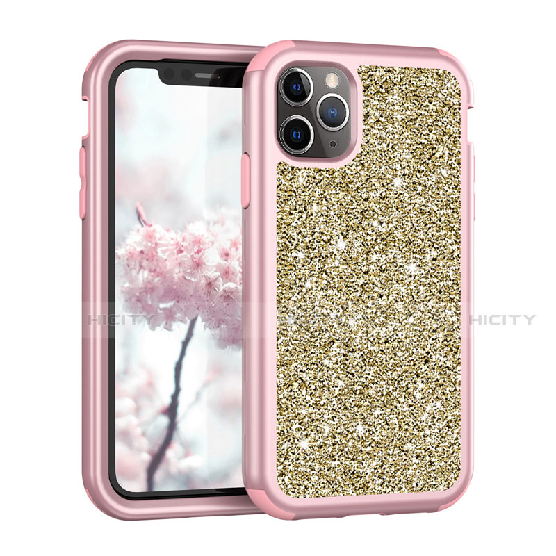 Silikon Hülle Handyhülle und Kunststoff Schutzhülle Tasche Vorder und Rückseite 360 Grad Bling-Bling für Apple iPhone 11 Pro Max Plusfarbig