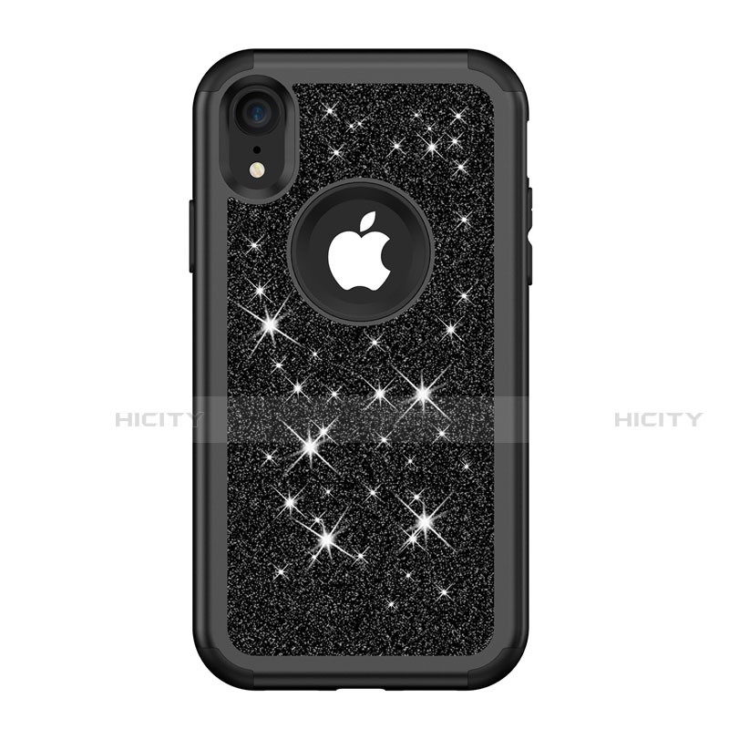 Silikon Hülle Handyhülle und Kunststoff Schutzhülle Tasche Vorder und Rückseite 360 Grad Bling-Bling für Apple iPhone XR