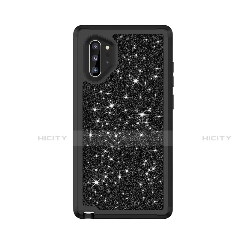 Silikon Hülle Handyhülle und Kunststoff Schutzhülle Tasche Vorder und Rückseite 360 Grad Bling-Bling für Samsung Galaxy Note 10 Plus groß