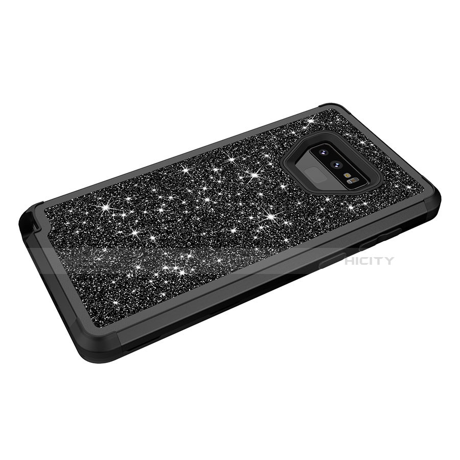 Silikon Hülle Handyhülle und Kunststoff Schutzhülle Tasche Vorder und Rückseite 360 Grad Bling-Bling für Samsung Galaxy Note 9