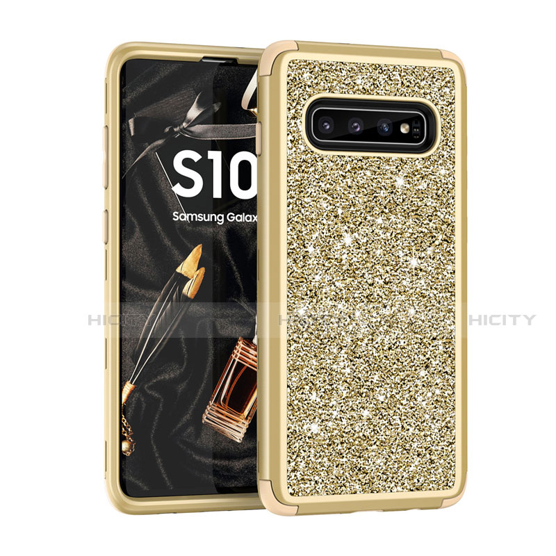 Silikon Hülle Handyhülle und Kunststoff Schutzhülle Tasche Vorder und Rückseite 360 Grad Bling-Bling für Samsung Galaxy S10 5G