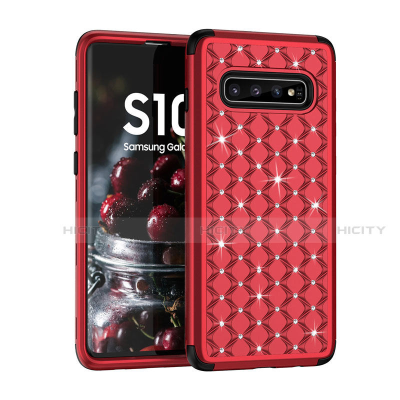 Silikon Hülle Handyhülle und Kunststoff Schutzhülle Tasche Vorder und Rückseite 360 Grad Bling-Bling U01 für Samsung Galaxy S10 5G