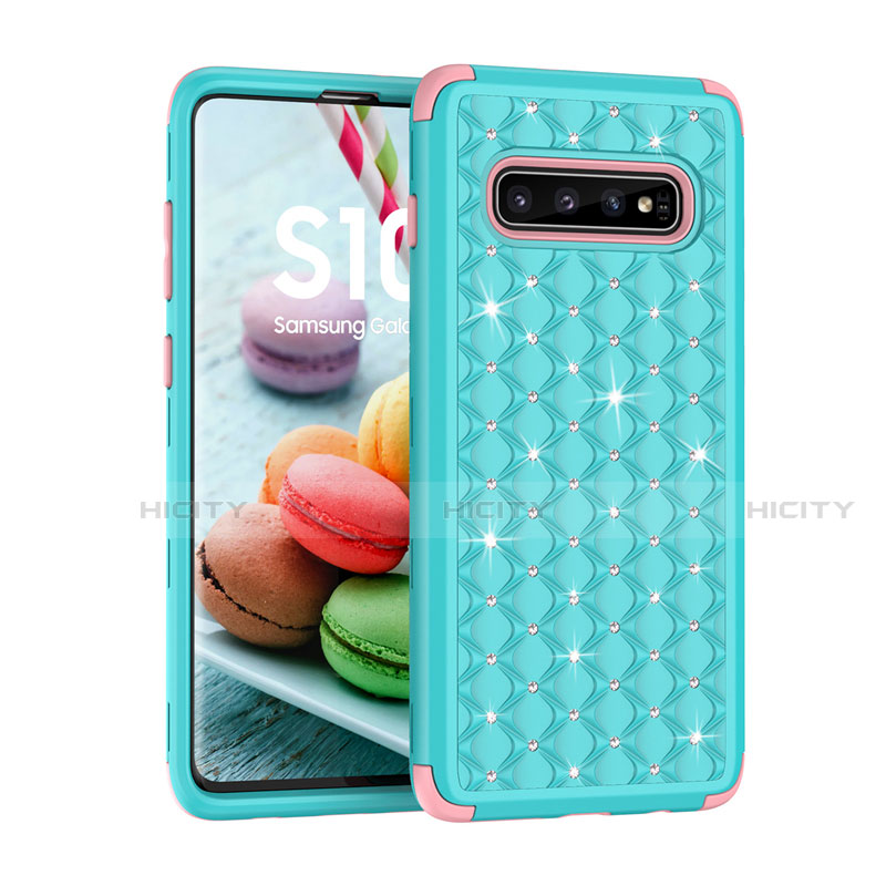 Silikon Hülle Handyhülle und Kunststoff Schutzhülle Tasche Vorder und Rückseite 360 Grad Bling-Bling U01 für Samsung Galaxy S10 5G