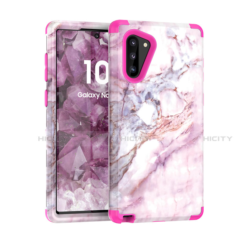 Silikon Hülle Handyhülle und Kunststoff Schutzhülle Tasche Vorder und Rückseite 360 Grad für Samsung Galaxy Note 10 5G Pink