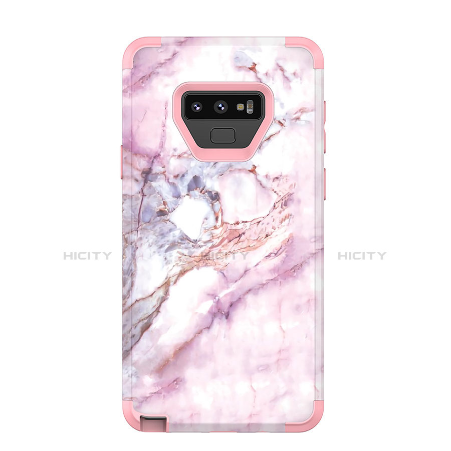 Silikon Hülle Handyhülle und Kunststoff Schutzhülle Tasche Vorder und Rückseite 360 Grad für Samsung Galaxy Note 9 Rosegold