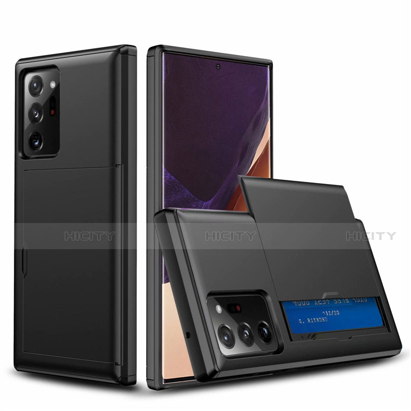 Silikon Hülle Handyhülle und Kunststoff Schutzhülle Tasche Vorder und Rückseite 360 Grad Ganzkörper N01 für Samsung Galaxy Note 20 Ultra 5G Schwarz