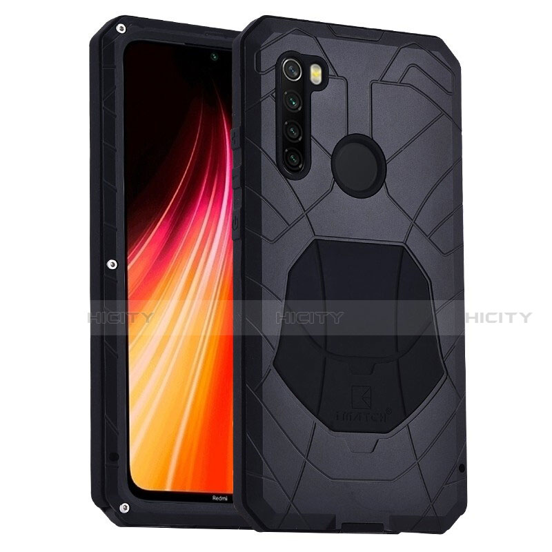 Silikon Hülle Handyhülle und Kunststoff Schutzhülle Tasche Vorder und Rückseite 360 Grad Ganzkörper R01 für Xiaomi Redmi Note 8 (2021) Schwarz Plus