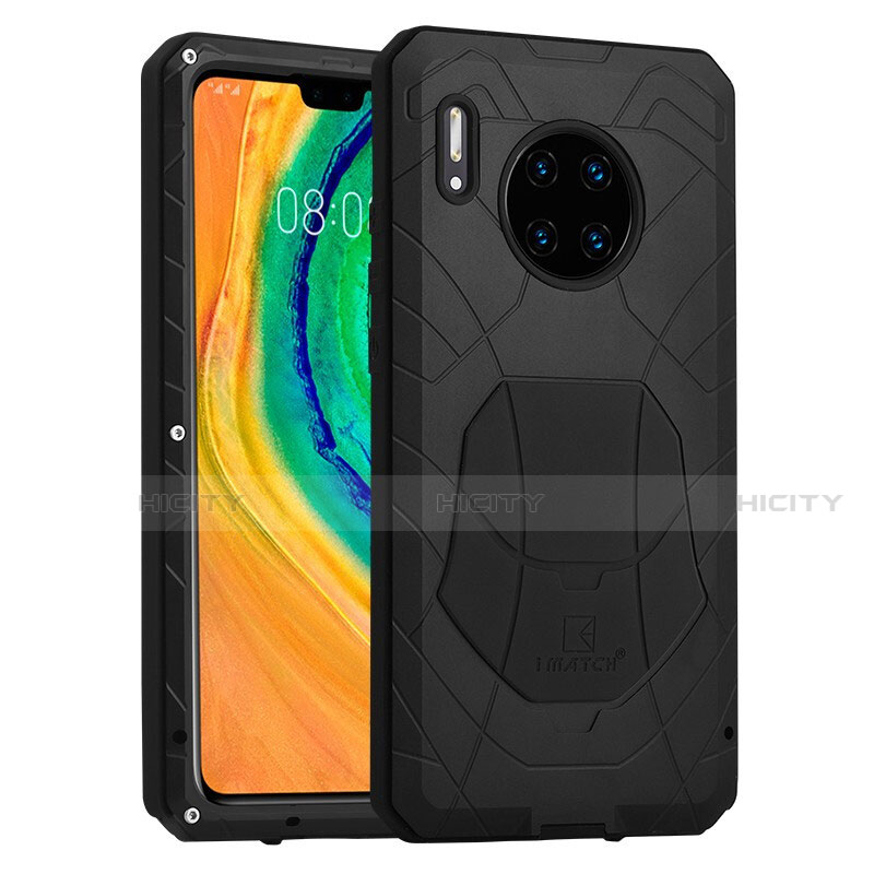 Silikon Hülle Handyhülle und Kunststoff Schutzhülle Tasche Vorder und Rückseite 360 Grad R01 für Huawei Mate 30 5G Schwarz Plus