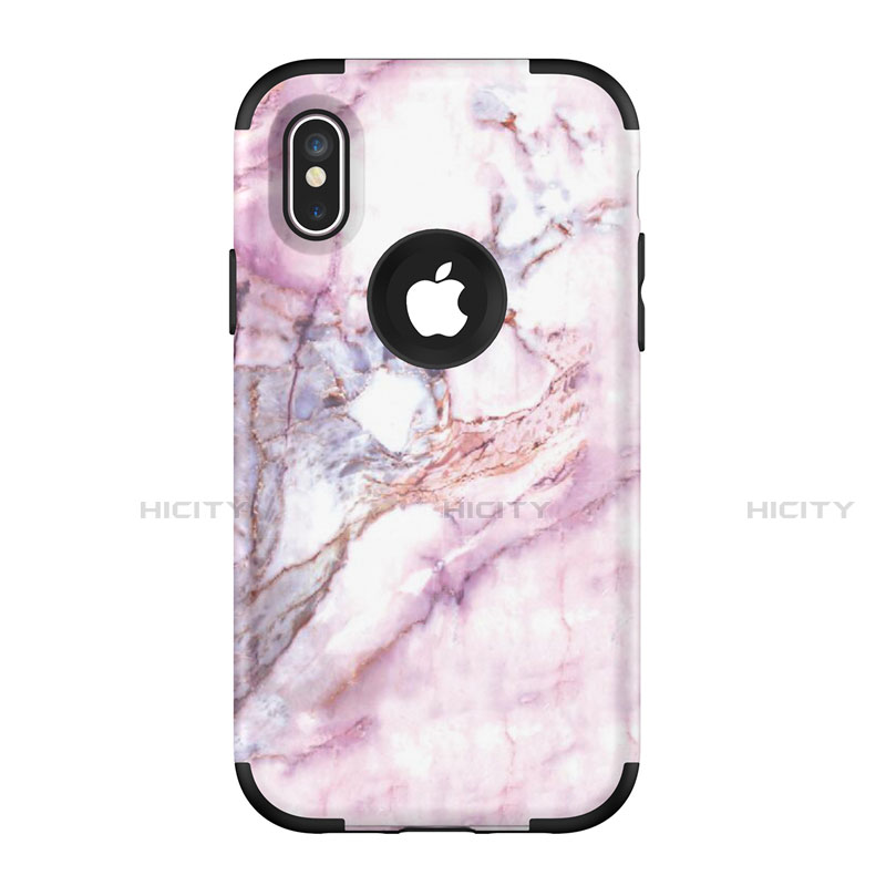 Silikon Hülle Handyhülle und Kunststoff Schutzhülle Tasche Vorder und Rückseite 360 Grad U01 für Apple iPhone Xs Max