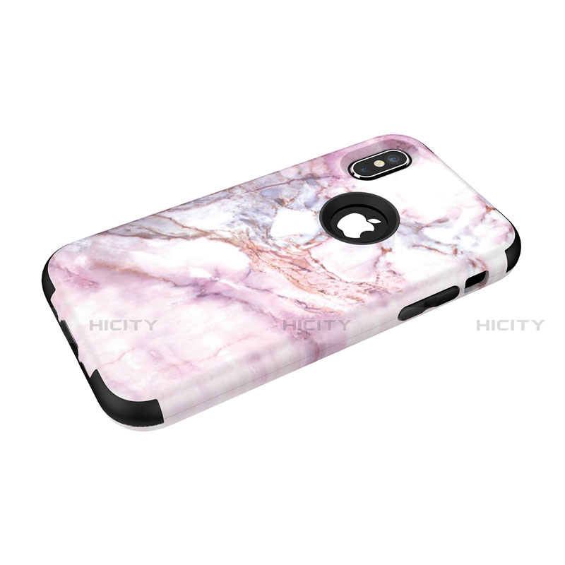 Silikon Hülle Handyhülle und Kunststoff Schutzhülle Tasche Vorder und Rückseite 360 Grad U01 für Apple iPhone Xs Max