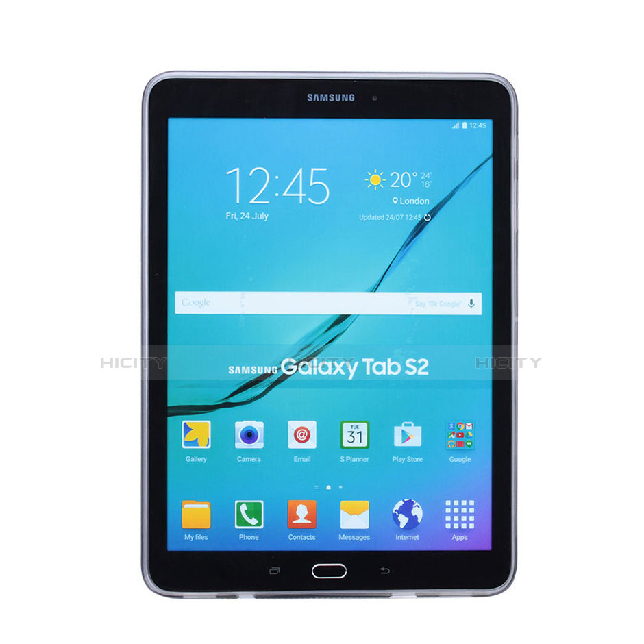 Silikon Hülle Handyhülle X-Line Schutzhülle Durchsichtig Transparent für Samsung Galaxy Tab S2 8.0 SM-T710 SM-T715 Grau groß