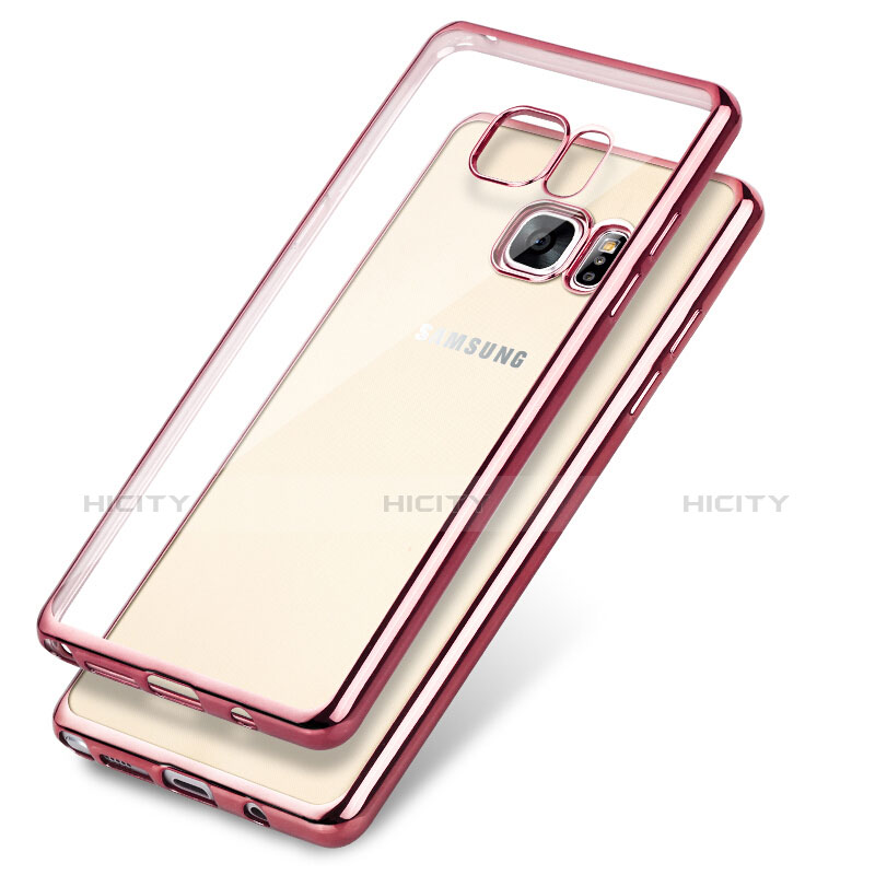 Silikon Hülle Rahmen Schutzhülle Durchsichtig Transparent Matt für Samsung Galaxy Note 7 Rosa