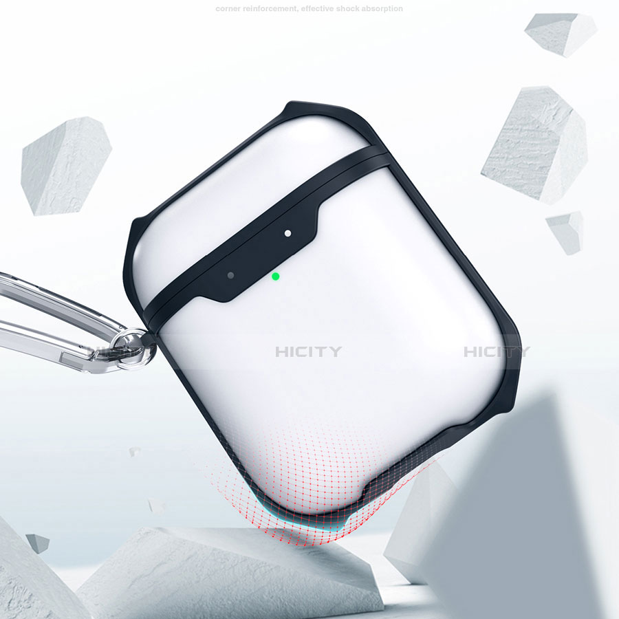 Silikon Hülle Schutzhülle Skin mit Karabiner für AirPods Ladekoffer C05