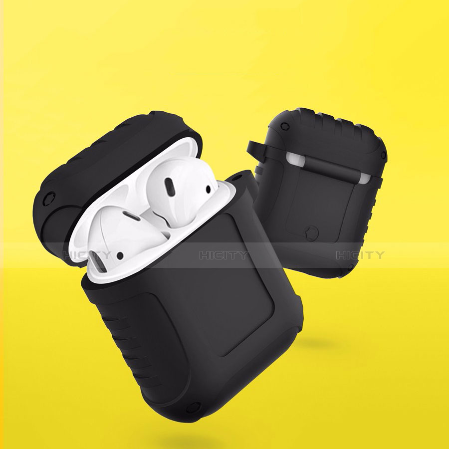 Silikon Hülle Schutzhülle Skin mit Karabiner für AirPods Ladekoffer C06