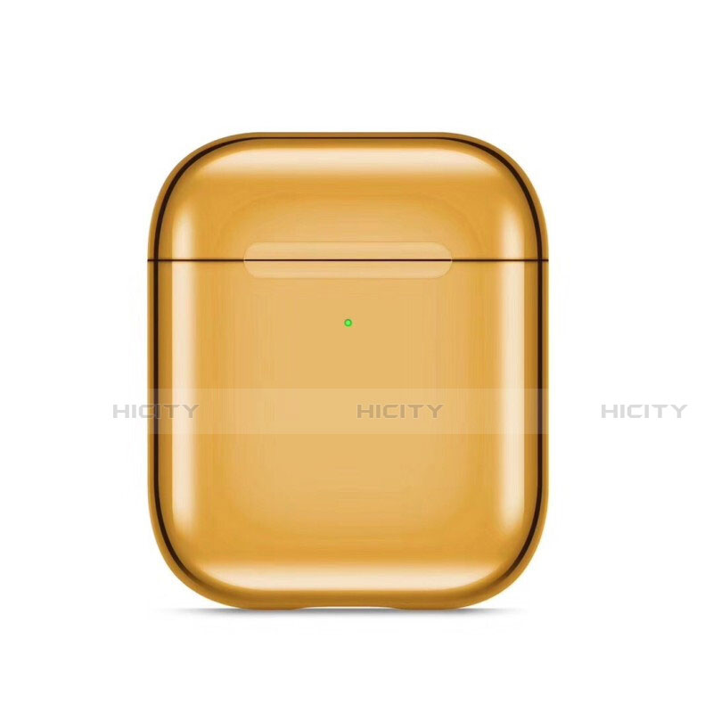 Silikon Hülle Schutzhülle Skin mit Karabiner für AirPods Ladekoffer C07 Gold