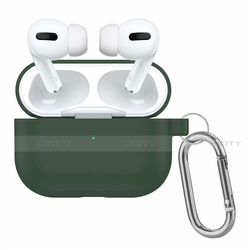 Silikon Hülle Schutzhülle Skin mit Karabiner für AirPods Pro Ladekoffer