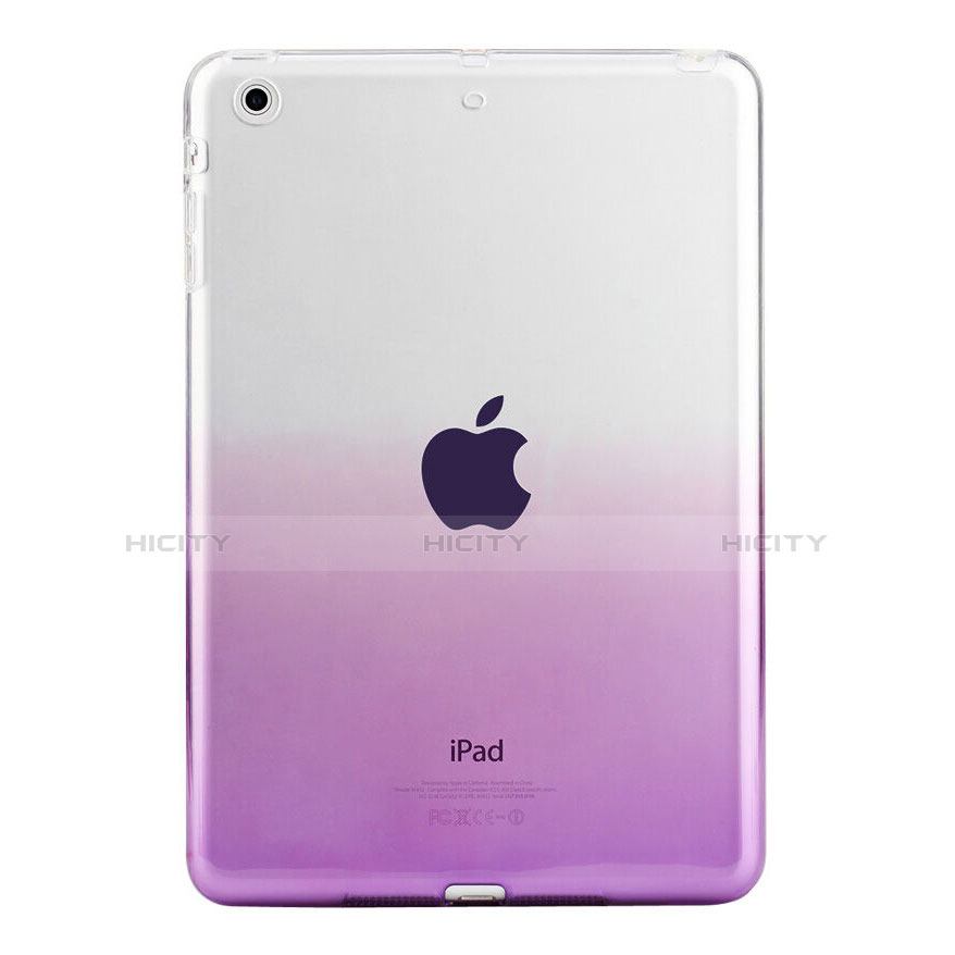 Silikon Hülle Ultra Dünn Schutzhülle Durchsichtig Farbverlauf für Apple iPad Mini 2 Violett