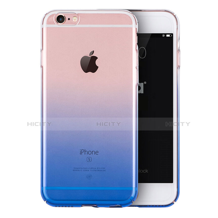Silikon Hülle Ultra Dünn Schutzhülle Durchsichtig Farbverlauf für Apple iPhone 6S Blau
