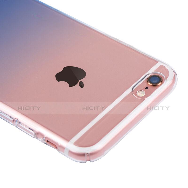 Silikon Hülle Ultra Dünn Schutzhülle Durchsichtig Farbverlauf für Apple iPhone 6S Plus Blau